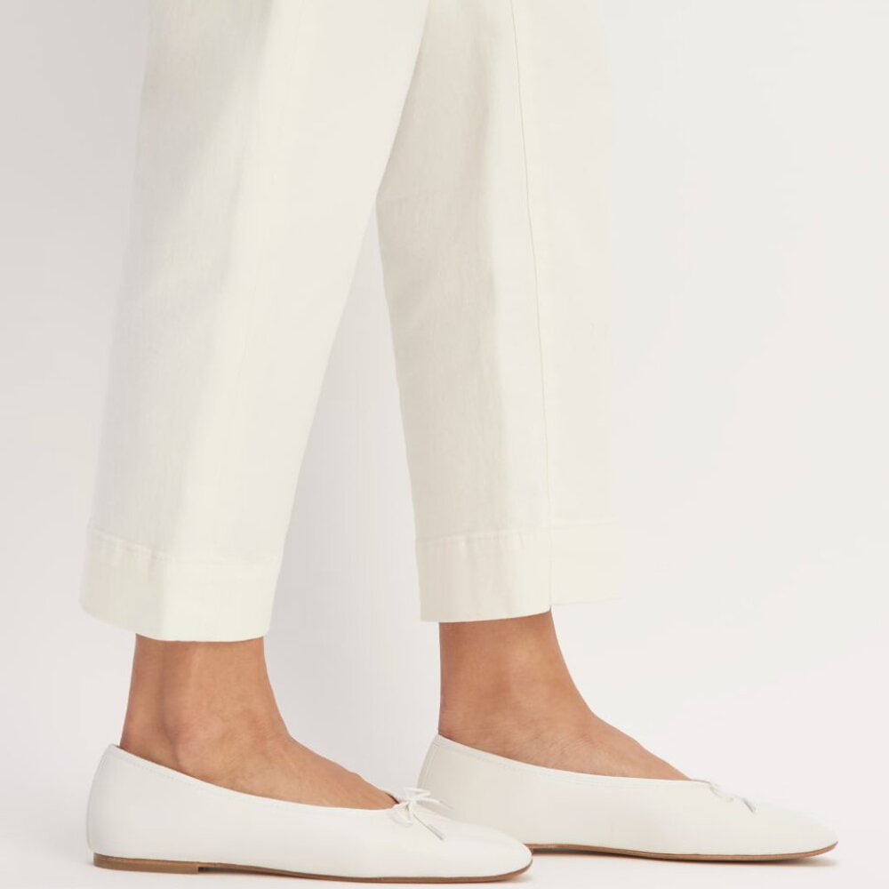 Everlane Cream Leather Ballet Flats - Picture 3 of 4